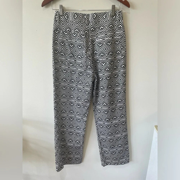 NWOT Another Girl|| Heart Printed straight leg jeansSize 4. Sold on Free people - Picture 5 of 7